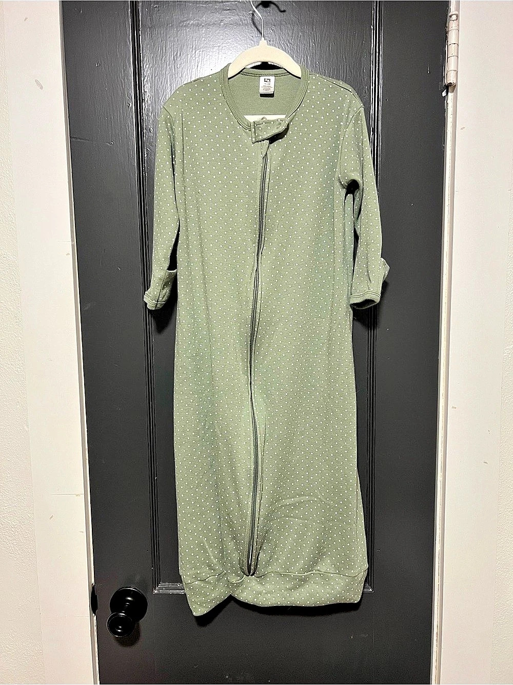 Little Me Polka Dot Footie in Green & White Baby 18-24M